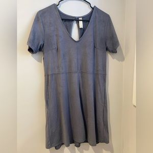 Grey Suede Mini Dress